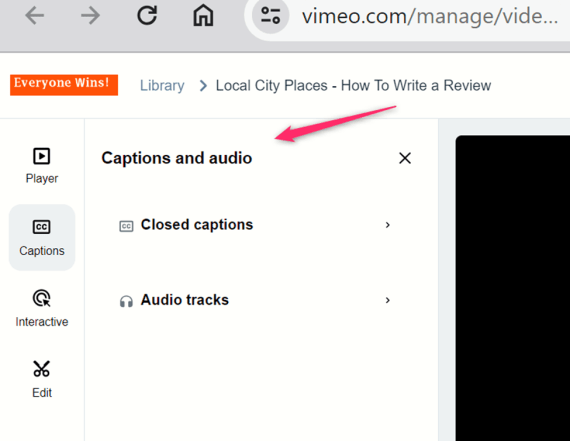 Task #1 Creating YouTube Subtitles in Vimeo
