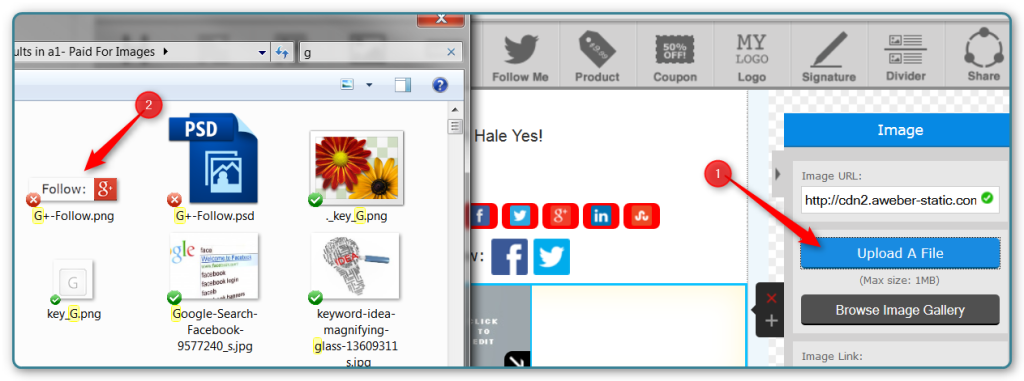 Add a Google Plus Follow Me Button to AWeber Emails