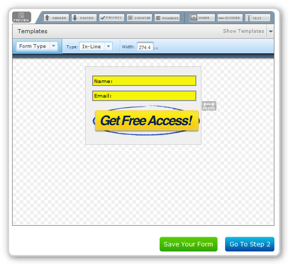 Simple Aweber Sign Up Form