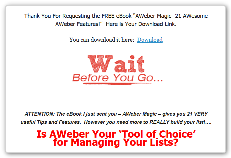 Sales Page - AWeber-Unleashed-After-AWeber-Magic-W-DL