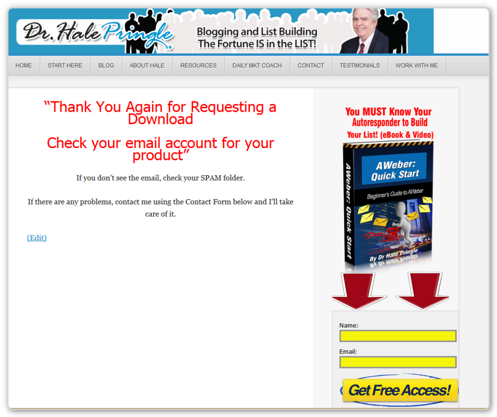 Generic Thank You Page for NO Thank You
